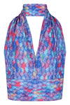 Double Rainbow Mermaid Halterneck Bikini Top